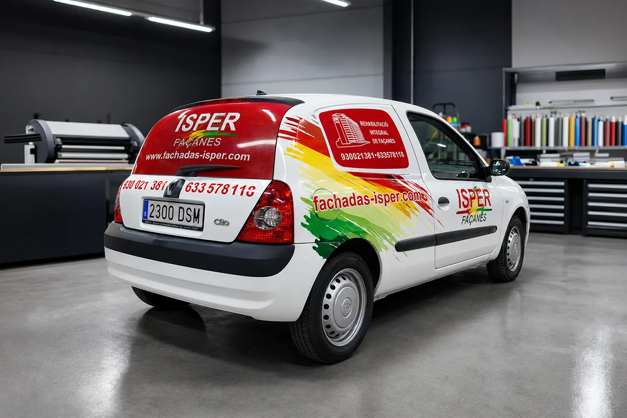 Rotulación de coche de empresa para ISPER Fachadas