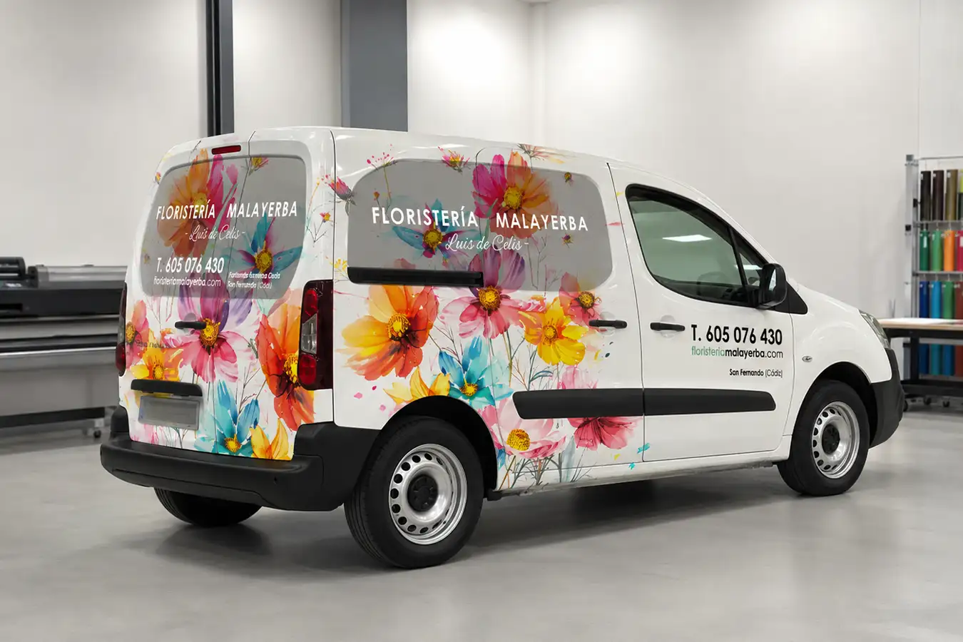 Rotulación de vehículos de empresa para floristería